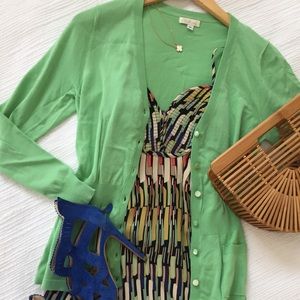 Shoshanna Lime Green Cardigan